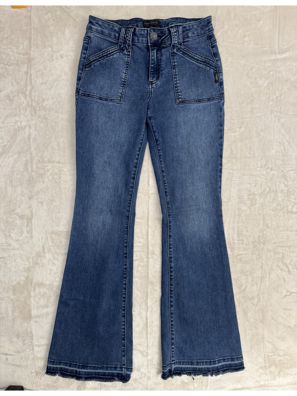 Silver Jeans Co. Suki Flare Womens 10 W29 L33 Mid Rise Stretch Denim Jeans